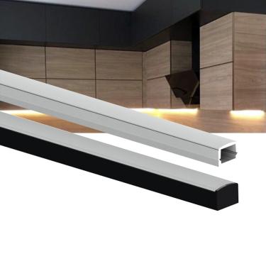 Imagem de Perfil Para Fita De Led Sobrepor Taschibra Sope Kit 2 Metros Preto