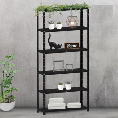 Imagem de Estante Para Livros Com Estrutura Metalica 6 Prateleiras Preto