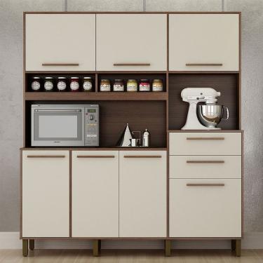 Imagem de Armário 7 Portas 2 Gavetas Fortaleza Valdemóveis Chocolate/off White