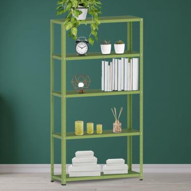 Imagem de Estante Para Livros Com Estrutura Metálica 5 Prateleiras Verde Miró