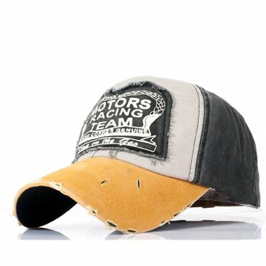 Imagem de Boné Chapéus Beisebol Estilo Rasgado Amarelo 56-59