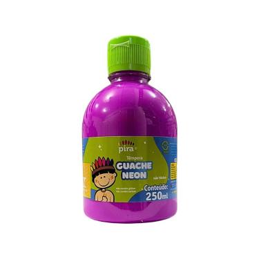 Imagem de Tinta Guache Neon Escolar Pet 250ml Com Aplicador Piratininga Roxo