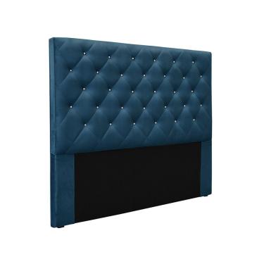 Imagem de Cabeceira para Cama Box King Tania 195 Cm Veludo Amarelo com Botões D'Rossi