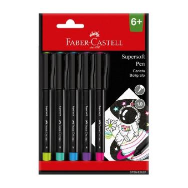Imagem de Caneta Supersoft Pen 1.0mm 5 Cores Faber-castell