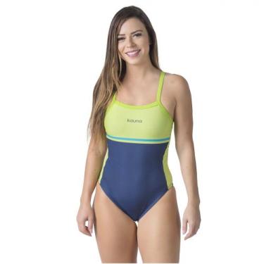 Imagem de Maiô pro line verde e azul marinho kauna swim, GG