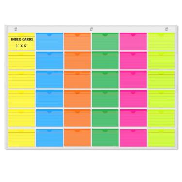 Imagem de AKAYOK 3" X 5" Pasta Porta-Fichas - Organizador Com 36 Compartimentos Para Escritório, Sala De Aula E Casa, Gráfico Bolso Perfeito Estudo, Acompanhamento Fluxo Trabalho, Apresentações Organização