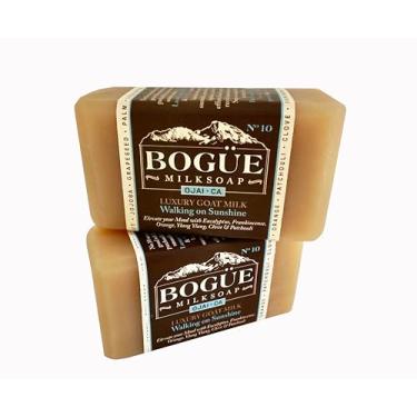 Imagem de Bogue Milk Soap Sabonete Artesanal De Leite Cabra, 2 Barras - Nº 10 "Walking On Sunshine", Mistura Hidratante Com Óleos Essenciais Eucalipto, Laranja, Cravo, Olíbano, Ylang E Patchouli