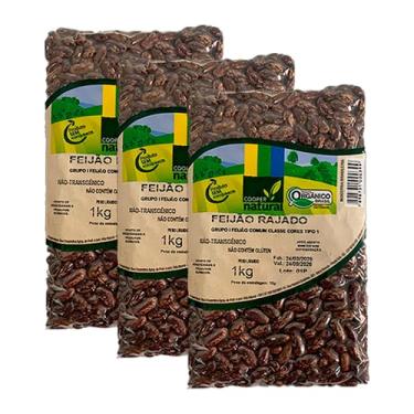 Imagem de Kit 3X: Feijão Rajado Orgânico Coopernatural 1kg