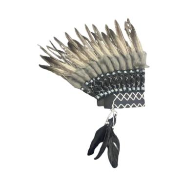 Imagem de Vaveren Chapéu de índio chefe, cocar de penas artificiais, decoração para homens e mulheres para festa