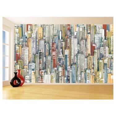 Imagem de Papel De Parede 3D Arte Graffiti Cidade Prédios 3,5M Tra41 - Você Deco