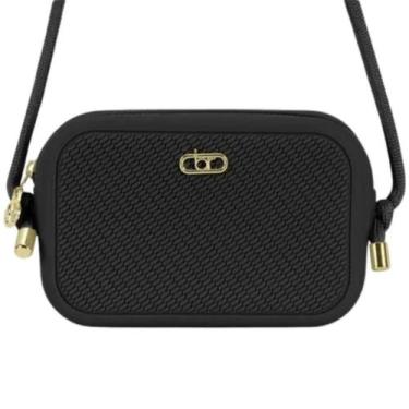 Imagem de Bolsa Beira Rio Tira Colo Cordão Transversal Elegante Faminina Preta, 