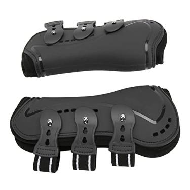 Imagem de ZJchao Botas de Cavalo, Botas de Perna Dianteira de Cavalo, Amortecedor, Absorvendo As de Tala Protetora de Pernas Respiráveis ​​para de Esportivas para para Pular de Pular de Eventos (Médio