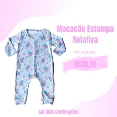 Imagem de Macacão Longo Estampa Rotativa Feminino 100% Algodao - Cal kids