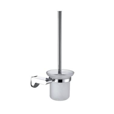 Imagem de Kit Organizador de Banheiro Cromado - Toalheiros, Porta-papel e Dispensador de Sabonete | Conjunto de 5 Peças, Porta-escova de vaso sanitário