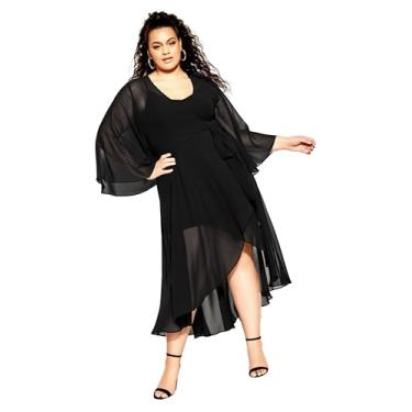 Imagem de City Chic Vestido longo feminino plus size - Fleetwood, Preto, 46