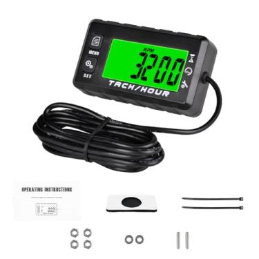 Imagem de Tacômetro de hora digital Jayron JR-HM058, lembrete de manutenção, 4 cores de retroiluminação, lembrete de alerta RPM, para motocicleta, cortador de barco, cortador de grama, motocicletas, ATV, motores marinhos, motosserras, tratores