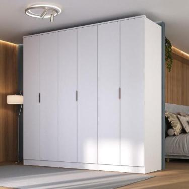 Imagem de Guarda Roupa 2,40m 6 Portas e 4 Gavetas c/ Nichos 100% MDF - Mambel Q,