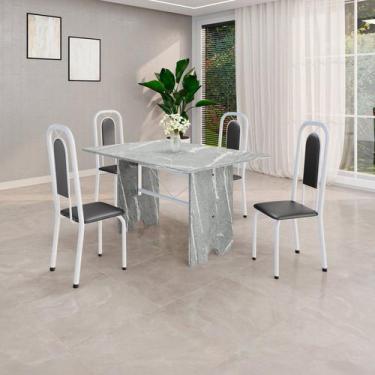 Imagem de Conjunto Sala de Jantar com 4 Cadeiras Lara - Soma Móveis