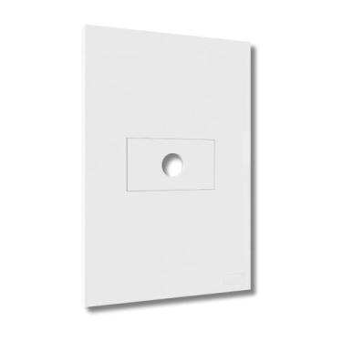 Imagem de Conjunto Placa Com Módulo Furo Passa Fio Recta Branca- B.lux