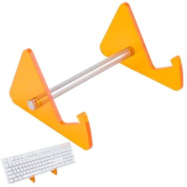 Imagem de CRASPIRE Suporte de teclado prateleira acrílico suporte de teclado laranja ferro destacável portátil armazenamento mecânico computador bandeja de exibição rack para tablet moldura de quadro material