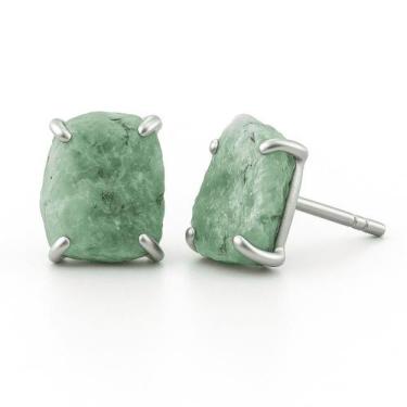 Imagem de Brinco Tarraxa Esmeralda - Cristal Natural, Prata 925