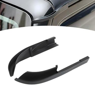 Imagem de MOXRUQ 2 peças de desviador de chuva de teto rígido, extensão de calha de chuva JK, desviador de água de chuva de carro ABS, acessórios de desviador de chuva de gotejamento, compatível com Wrangler JL