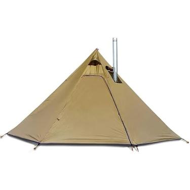 Imagem de Tenda Pirâmide Tendas Quentes Com Janelas De Furo De Fogão Barraca Teepee Família De Acampamento Ao Ar Livre