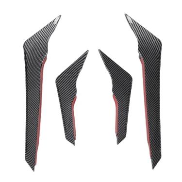 Imagem de Zhjvihx 1 par de Spoiler Lateral Dianteiro do Pára-choques, Aerodinâmico Esquerdo Direito Dianteiro Lado Ar Ventilação Guarnição Fin Decoração Substituição para FY Sline (Estilo de fibra de carbono)