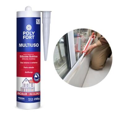 Imagem de Silicone Acetico Multiuso Incolor 250g Banheiro Box Polystic - Pulvite