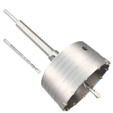 Imagem de DKIBBITH Serra Copo Para Concreto De 4-1/2, Broca De Núcleo De Aço Tungstênio De 115 Mm Para Blocos De Concreto, Tijolos, Pedras, Paredes De Tábuas Para Tubos Ou Mini Linhas De Divisão, Com Haste Sd