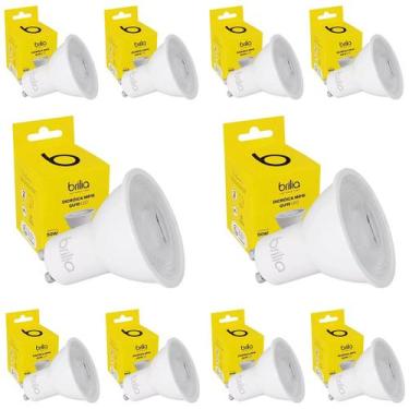 Imagem de KIT COM 10 LÂMPADA DICRÓICA LED DIMERIZÁVEL MR16 7W 2700k 220V GU10 - 