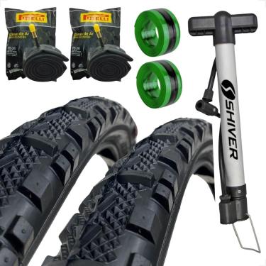 Imagem de Par Pneu Bike Bicicleta Mtb Shiver Misto Aro 26 x2.125 Kenda Par camara pirelli bomba fita antifuro