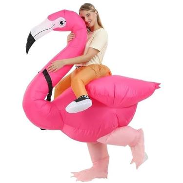 Imagem de Fantasia inflável de flamingo, fantasia de flamingo, fantasia de Dia das Bruxas, desfile de carnaval (adulto)