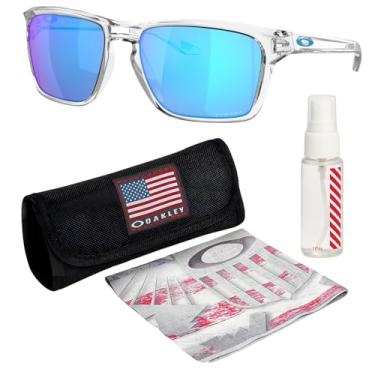 Imagem de OAKLEY Óculos de sol SYLAS OO9448 em formato retangular com kit oficial de óculos, Transparente polido, 57 mm