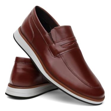 Imagem de Sapato Oxford Social Casual em Couro Legítimo Elegante Masculino - Whisky/40