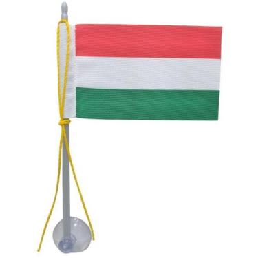 Imagem de Mini Bandeira Hungria Ventosa Poliéster 5,5Cm X 8,5Cm 15 Cm - Sp Bande