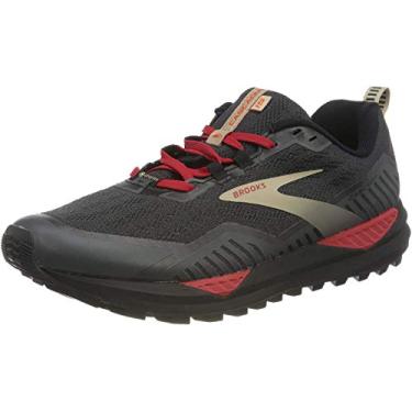 Imagem de Brooks Tênis de corrida feminino Cascadia 15 GTX, Preto/Ébano/Vermelho, 10.5