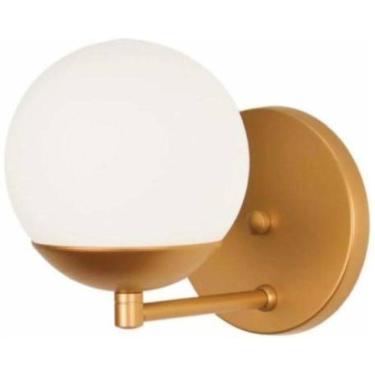 Imagem de Arandela Moderna Jabuticaba Dourada 1 Globo Bola De Vidro Le