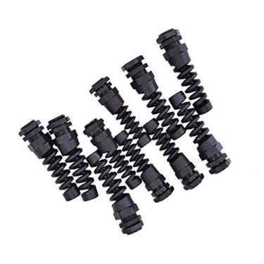 Imagem de 10 peças IP68 cabo de plástico impermeável M20 PG13,5 conector Gland plástico flexível protetor de alívio de tensão espiral para fio de 6-12 mm