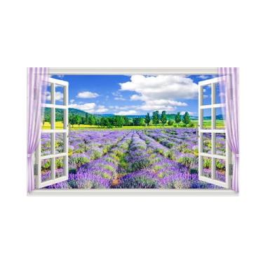 Imagem de Impressões em tela paisagens-Arte parede janela falsa-Nuvensflores roxas-Natureza Pintura Decoração Banheiro 30x50cm Sem Moldura