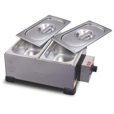 Imagem de Derretedeira Industrial 2 Cubas 2,5kg Dr2 Marchesoni Banho-maria Multiuso Inox 110v