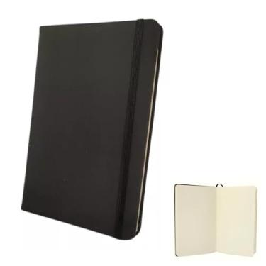 Imagem de Caderno Moleskine Grande Marrom 14x21 Com Pauta 80 Folhas Caderneta de Anotações A5 Capa Emborrachada Bloco de notas (preto sem pauta)