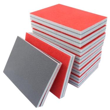 Imagem de Hordion 20 peças de esponja de lixa de 600 grãos, blocos de lixamento seco úmido para polimento automotivo de móveis de madeira de plástico