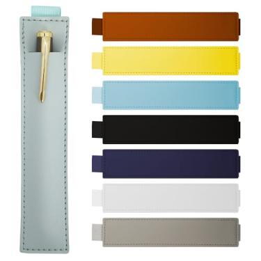 Imagem de syihah 8 porta-canetas elásticas para cadernos, estojo de couro sintético com faixa ajustável, estojo para lápis para Bíblia, cadernos, agendas, fichários e livros (8 cores)