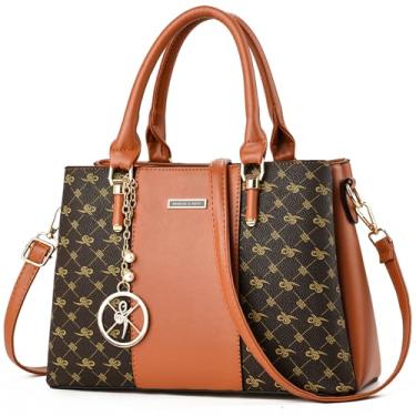 Imagem de KURGOOL Bolsas femininas e bolsas de mão com alça superior bolsa de ombro bolsa carteiro para mulheres, Marrom F, 11.81L * 8.27H * 5.12W inches (30cm*21cm*13cm)