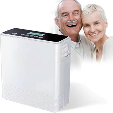 Imagem de 90%, Concentrador Portátil contínuo de 1-6L de Oxigênio, com mochila e bateria, compatível com 110-240V, três modos de fonte de energia.