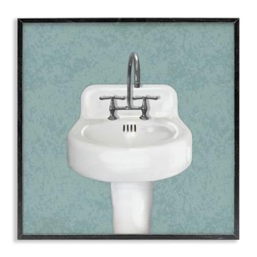 Imagem de Stupell Industries Pia de banheiro simples moldura preta giclée design de arte por Matthew Piotrowicz, 17 x 17