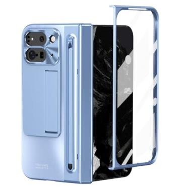 Imagem de LTLMYDAM Capa com suporte para Google Pixel 10 Pro Fold, capa protetora de tela elegante com suporte de caneta dobradiça tudo incluído, azul, 10 Pro Fold