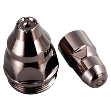Imagem de predolo Bico de corte de plasma de 2 peças, acessórios de reparo resistentes de cobre, bico de eletrodo compatível para cabeças de maçarico, Furo 1.5 Mm