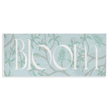 Imagem de Stupell Industries Design de arte de placa de parede com frase de flor em tom azul por Lil' Rue, 18 x 43 cm